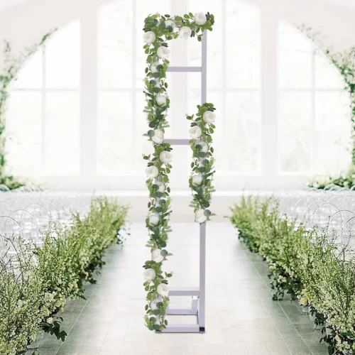 Wedding Arch Rack Iron Balloon Frame Metal Wrought Flower Stand Rack Party White