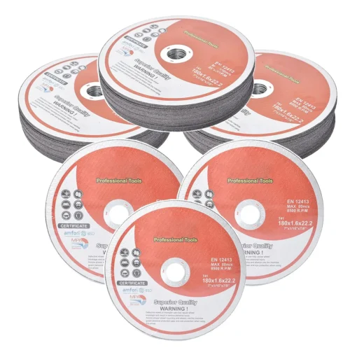 50 Pack 7 Inch Metal Cutting Discs for Angle Grinders, Stainless Steel Compatible
