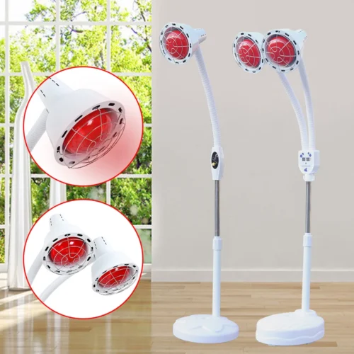 275W IR Infrared Red Heat Light Therapy Bulb Muscle Pain Relief Therapeutic Lamp Adjustable Floor Stand And Temperature