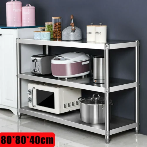 Heavy Duty Storage Shelving Organizer Stainless Steel Storage Rack Shelves for Pantries Restaurants Kitchens Large Kitchens