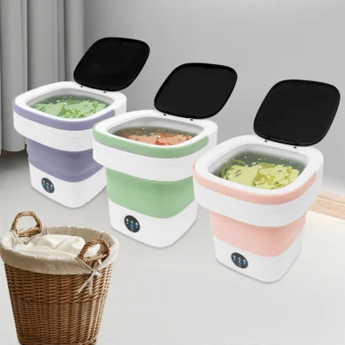 Mini Foldable Washing Machine 12L Capacity Pure Copper Motor 3 Washing Modes Easy To Move for Baby Clothes Underwear